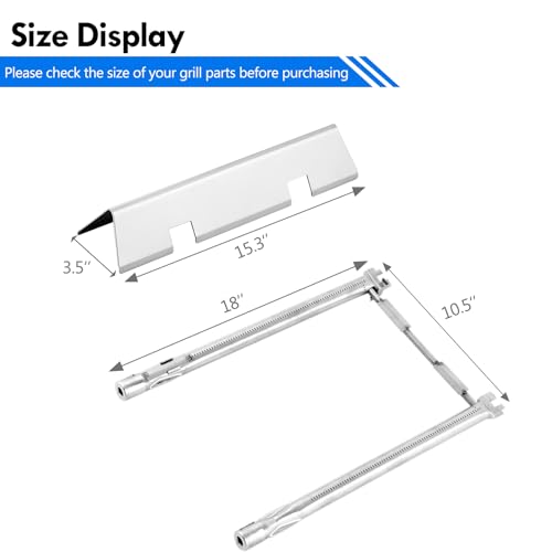 Grillflame Spirit E210 Parts 7635 Flavorizer Bars 69785 Burners Replacement Parts for Weber Spirit and Spirit II 200 Series E-210 S-210 II E-210 E-215 E-220 S-220 with Front Control GS4 Spirit 2 Grill Parts - Image 3