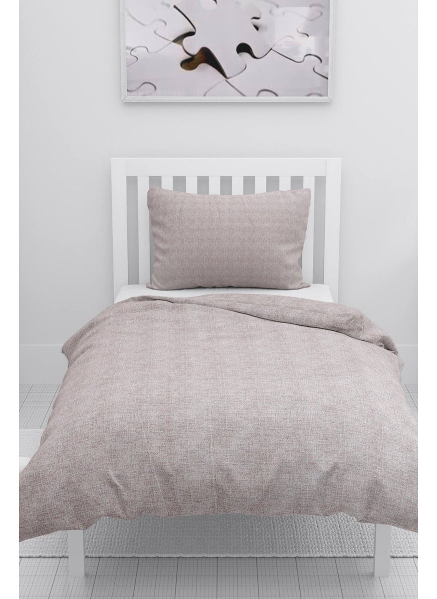 Favora - Gold Single Duvet Cover Set - Beige - Image 1