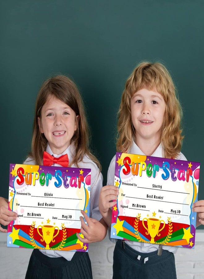 JUESMOS 30PCS Super Star Rewards Award Certificates for Kids Student Kindergarten Preschool Award Certificates of Achievement School Recognition Certificates for Back to School Teacher Supplies - Image 2