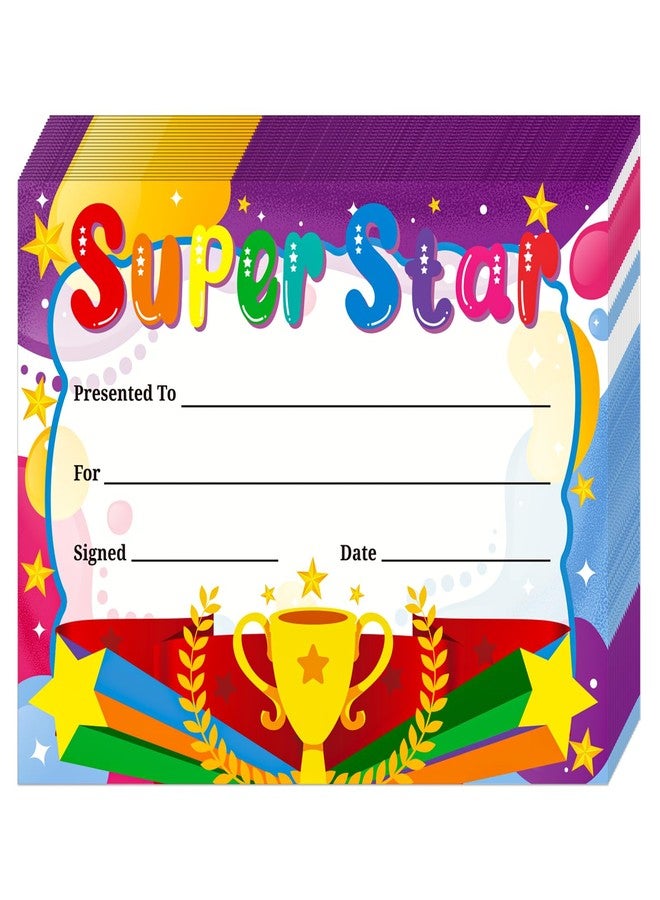 JUESMOS 30PCS Super Star Rewards Award Certificates for Kids Student Kindergarten Preschool Award Certificates of Achievement School Recognition Certificates for Back to School Teacher Supplies - Image 1