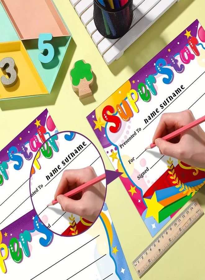 JUESMOS 30PCS Super Star Rewards Award Certificates for Kids Student Kindergarten Preschool Award Certificates of Achievement School Recognition Certificates for Back to School Teacher Supplies - Image 5