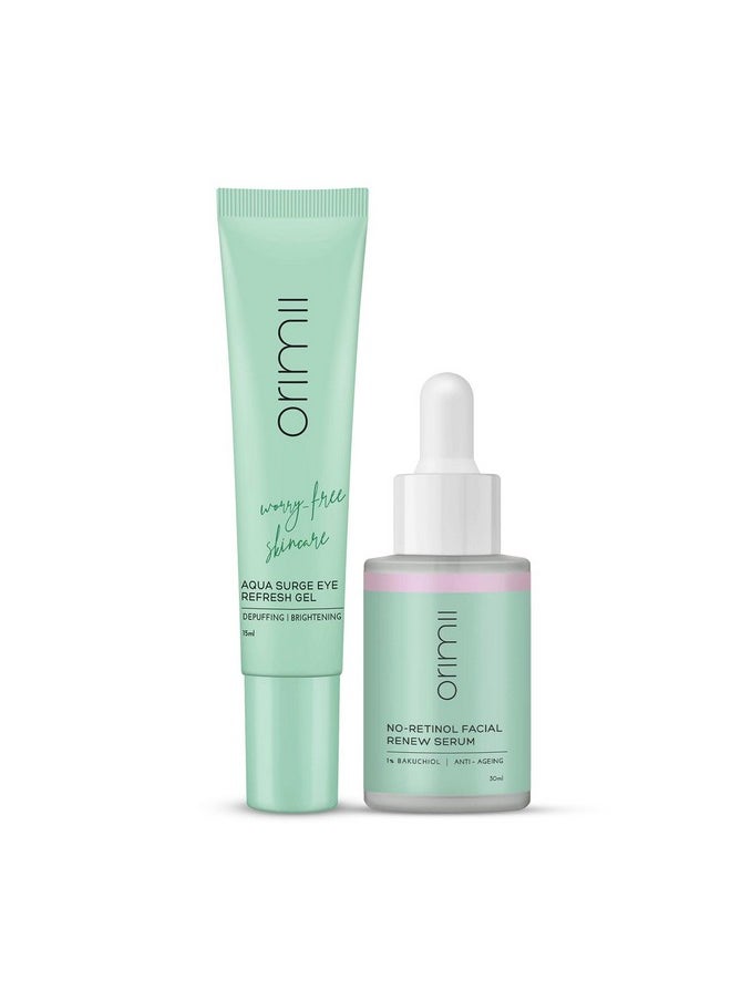 Orimii Retinol-Free Youth Restore Regime With Anti-Ageing Serum & Eye Cream | With 1% Bakuchiol (Natural Alternative To Retinol) & Vitamin C Powered Combo | Safe For Pregnant & Breastfeeding Women  - Image 1
