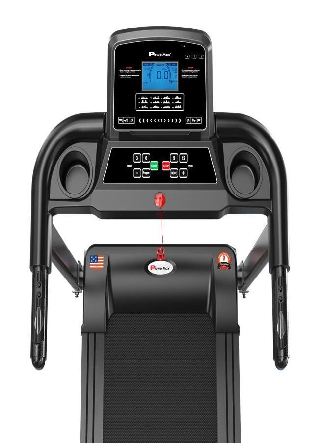 PowerMax Fitness PowerMax Fitness TDM-99 (4HP Peak) Treadmill for Home, Cardio Training, with 12 Pre-set programs, 3 Level Manual-Incline, Max User Weight 110kg, Max Speed 14 km/hr,  - Image 3
