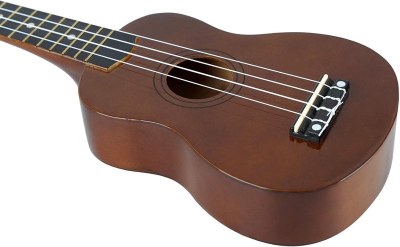 وينز مجموعة بدء تشغيل Winzz Soprano Ukulele للمبتدئين مع حقيبة، موالف قابل للتثبيت، أوتار إضافية، حزام، ريشة، ملصقات الحنق، بطاقة الأوتار، قطعة تلميع، بني - Image 5