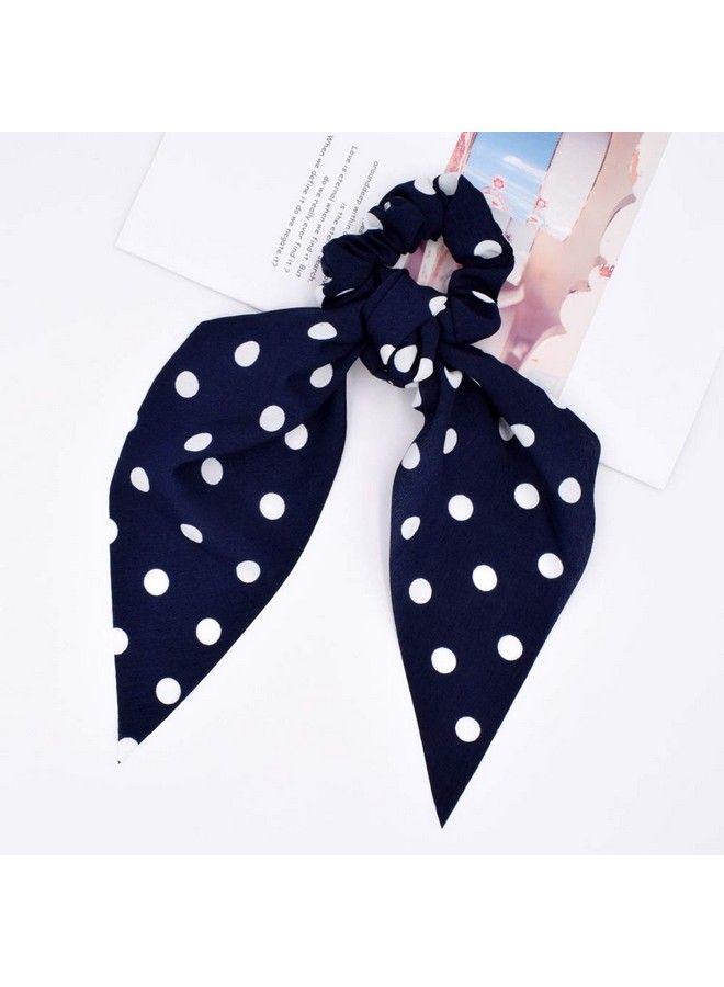 DINPREY 10 Pcs Chiffon Hair Scrunchies Elastic Hair Bands Hair Scarf Floral Scrunchie Scarf Hair Ties 2 In 1 Vintage Ponytail Holder Hair Accessories For Women Girls (10 Pcs Combinationa)  - Image 4