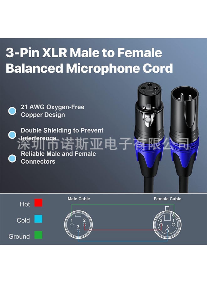ماركة غير محددة XLR خط مدفع ثلاثي النواة ذكر إلى أنثى خط صوت KTV كابل ميكروفون صوت احترافي مدفع اللون: ☆ سلك Xlr حلقة ذيل حمراء * نحاس خالٍ من الأكسجين * 3 كور * od6.0 * أسود * بولي كلوريد الفينيل - الطول: 0.5 متر  - Image 4