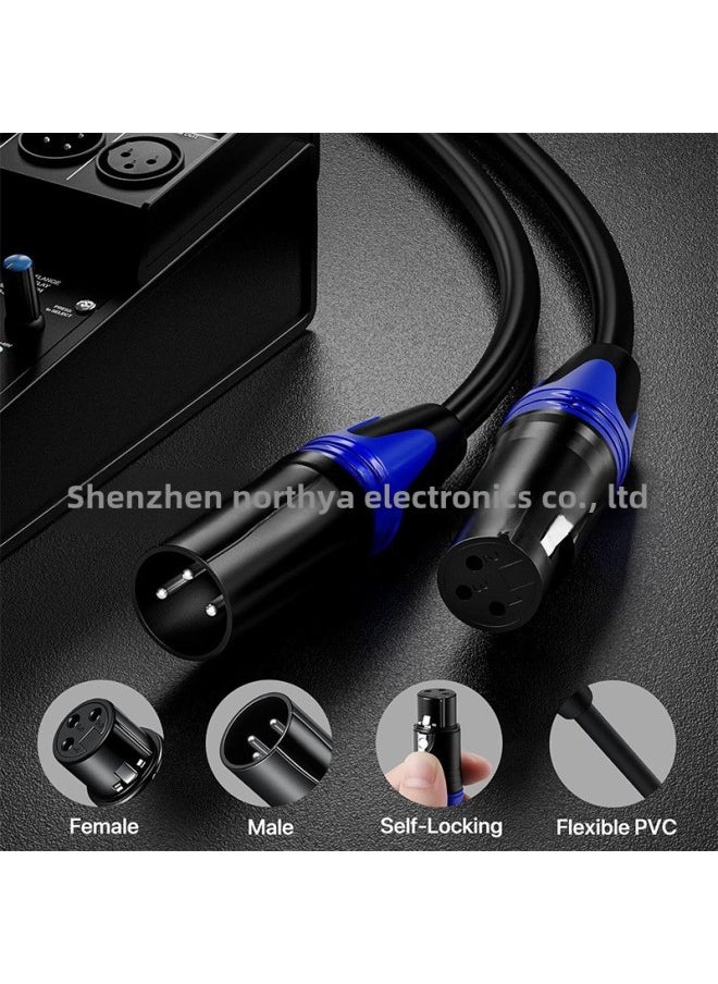 ماركة غير محددة XLR خط مدفع ثلاثي النواة ذكر إلى أنثى خط صوت KTV كابل ميكروفون صوت احترافي مدفع اللون: ☆ سلك Xlr حلقة ذيل حمراء * نحاس خالٍ من الأكسجين * 3 كور * od6.0 * أسود * بولي كلوريد الفينيل - الطول: 0.5 متر  - Image 3