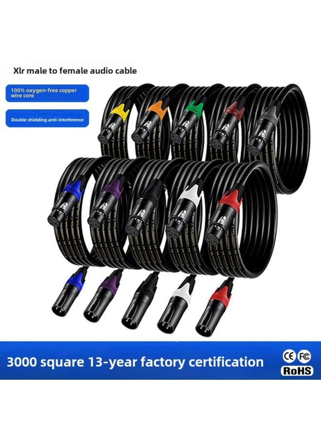 ماركة غير محددة XLR خط مدفع ثلاثي النواة ذكر إلى أنثى خط صوت KTV كابل ميكروفون صوت احترافي مدفع اللون: ☆ سلك Xlr حلقة ذيل حمراء * نحاس خالٍ من الأكسجين * 3 كور * od6.0 * أسود * بولي كلوريد الفينيل - الطول: 0.5 متر  - Image 2