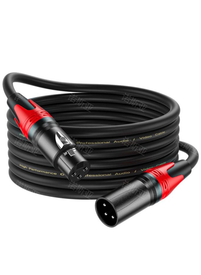 ماركة غير محددة XLR خط مدفع ثلاثي النواة ذكر إلى أنثى خط صوت KTV كابل ميكروفون صوت احترافي مدفع اللون: ☆ سلك Xlr حلقة ذيل حمراء * نحاس خالٍ من الأكسجين * 3 كور * od6.0 * أسود * بولي كلوريد الفينيل - الطول: 0.5 متر  - Image 1