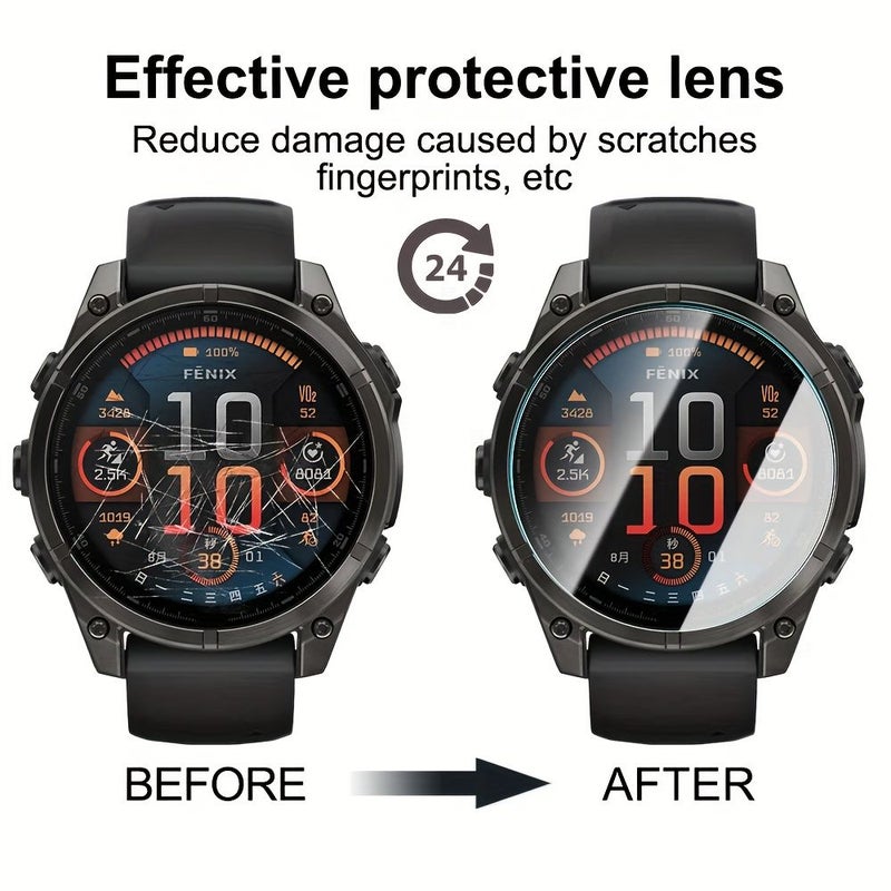 Screen Protector 9H Tempered Glass For Garmin Fenix 8 51mm Anti Scratch 5 Pack - Image 3