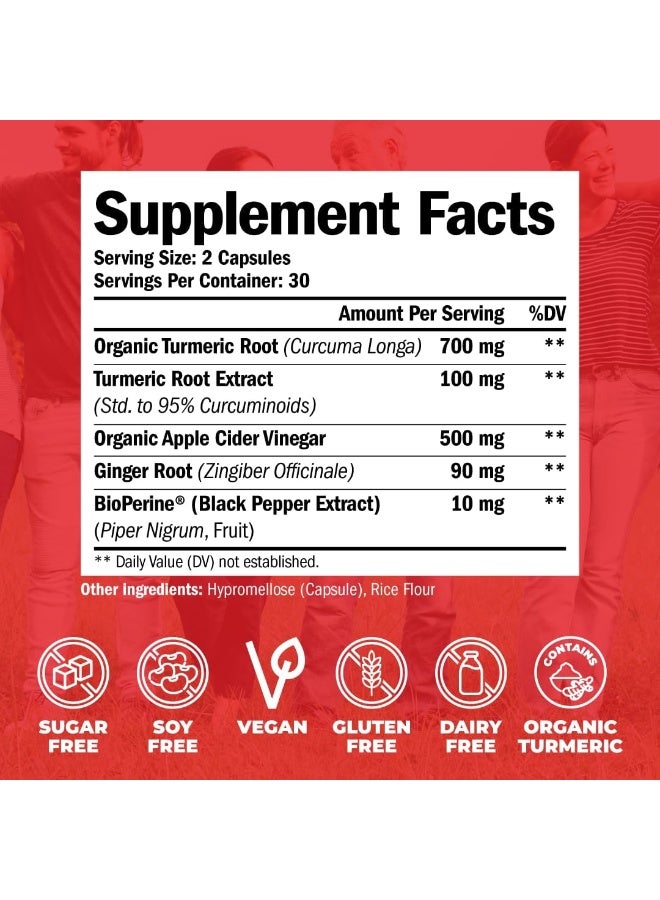Vimerson Health Turmeric Apple Cider Vinegar Supplement with Ginger and Bioperine - Image 3