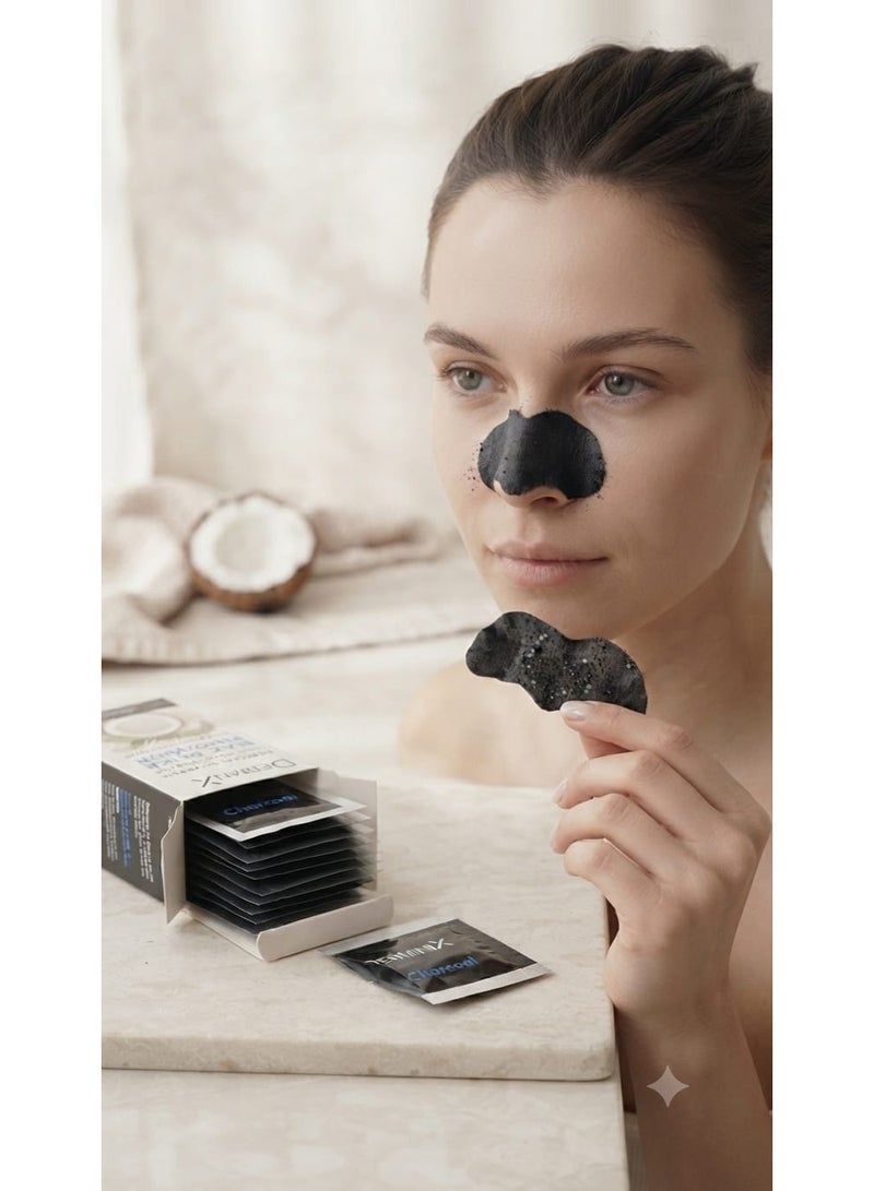 Derminix Charcoal Blackhead Removal Strips for Nose – Deep Pore Cleansing (6 Strips). - Image 1