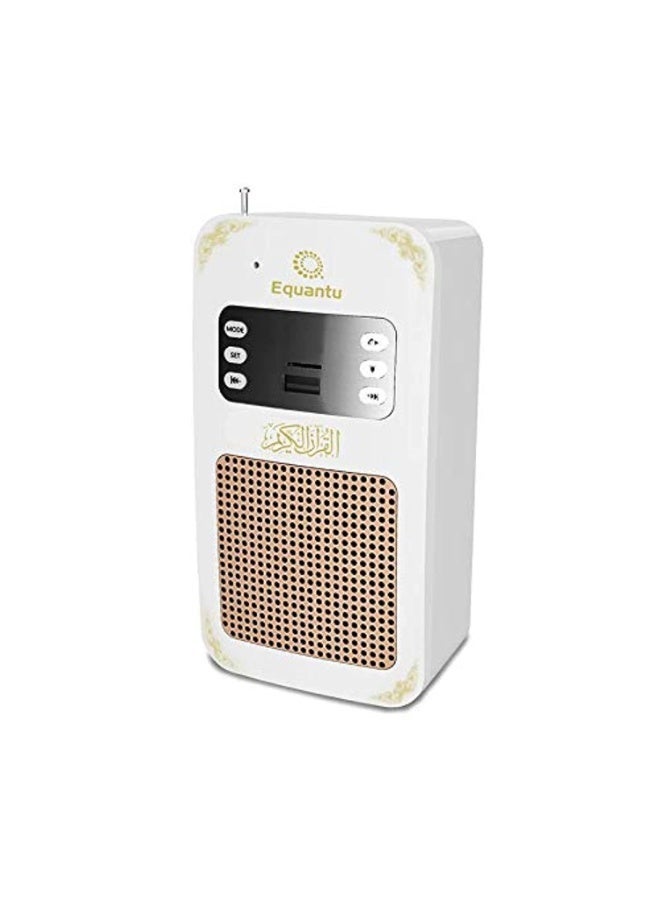 Equantu Al Quran Bluetooth Speaker Wall Mount Holy Quran Digital Audio Player SQ669, Wireless Quran Recitation Device with Remote Control, Built-in LED Lamp & Multi-Language Translations, White - Image 2