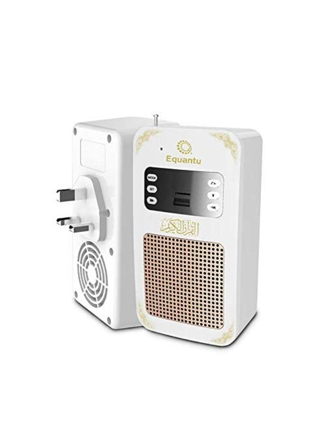 Equantu Al Quran Bluetooth Speaker Wall Mount Holy Quran Digital Audio Player SQ669, Wireless Quran Recitation Device with Remote Control, Built-in LED Lamp & Multi-Language Translations, White - Image 3