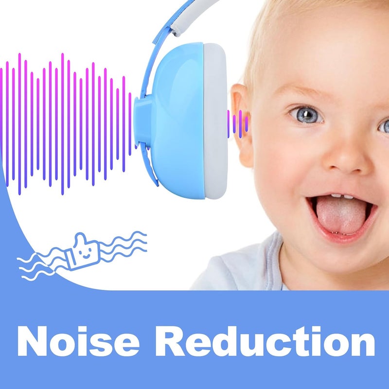 Hocazor HZ002 Baby Ear Protection, Noise Cancelling Headphones for Babies and Toddler 3 Months up to 24 Months, Baby Earmuffs for Fireworks, Sleeping, Concerts, Plane - Blue - Image 4