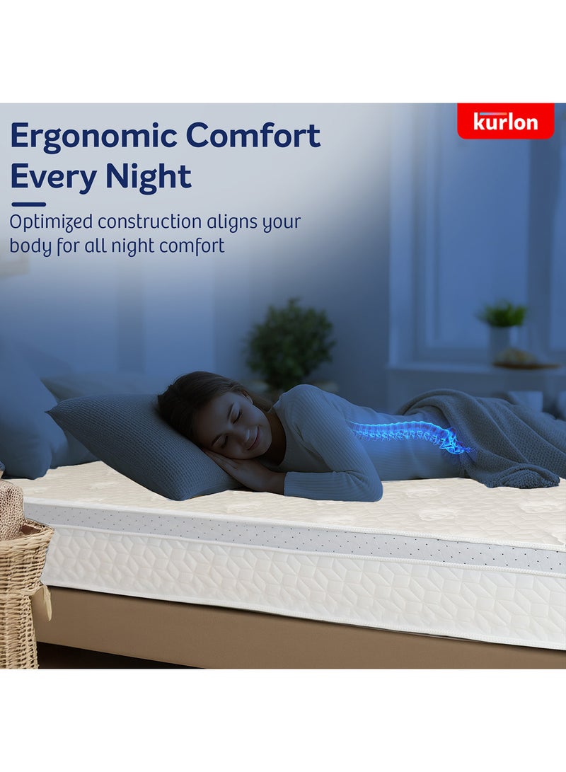Kurlon مرتبة كيرلون إكزكيوتف بونيل سبرينغ | فوم معاد تشكيله | مرتبة بونيل سبرينغ | دعم العمود الفقري والظهر | مرتبة طبية | تقنية نيم فريش | حجم مفرد (200L x 90W x 20H سم) | تجربة لمدة 10 ليالٍ - Image 4