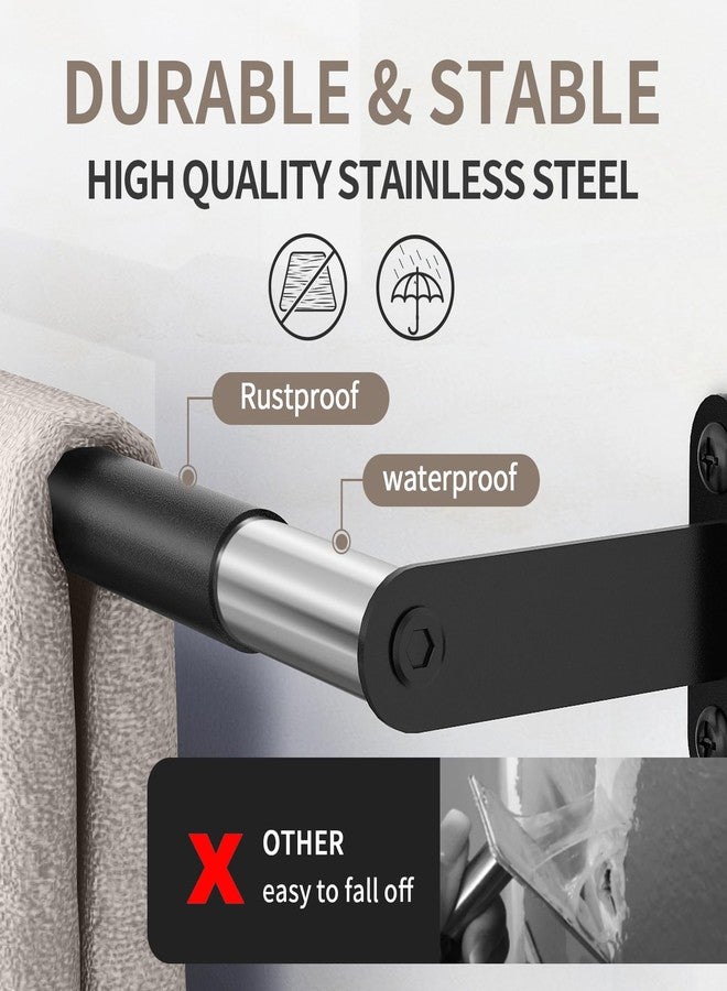 JUYSON 30 Inch Matte Black Towel Bar for Bathroom, Towel Racks for Bathroom Wall Mounted,Bathroom Accessories Stainless Steel Towel Rod Single Towel Holder Towel Hanger - Image 2