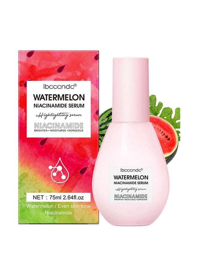 Yeweian Watermelon Niacinamide Moisturize Serum for Face Skin Care, Hydrating & Brighten with Hyaluronic Acid, Glycerin and Vitamin E, Lightweight Facial Serum & Priming Liquid Highlighter(75ml)  - Image 1