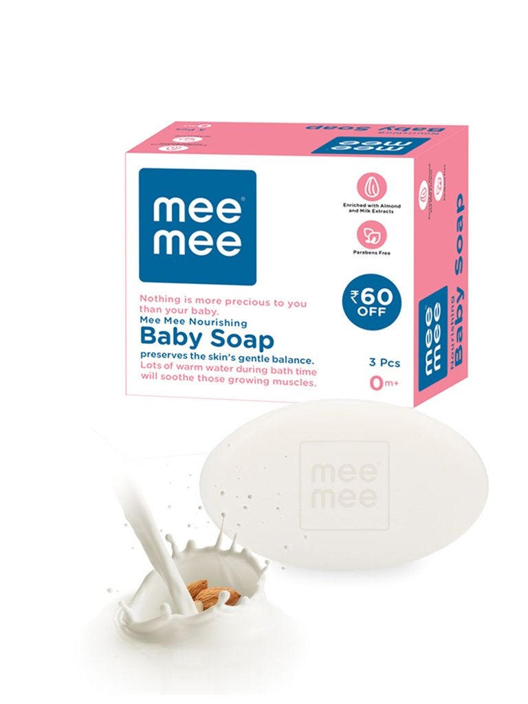 Mee Mee Baby Soap 75 g (Pack of 3) | Bathing Bar Infused with Chamomile, Olive, Almond Oil & Milk Extracts | Dermatologist Tested for Soft Skin | Tear-Free, Paraben-Free Formula - Image 5