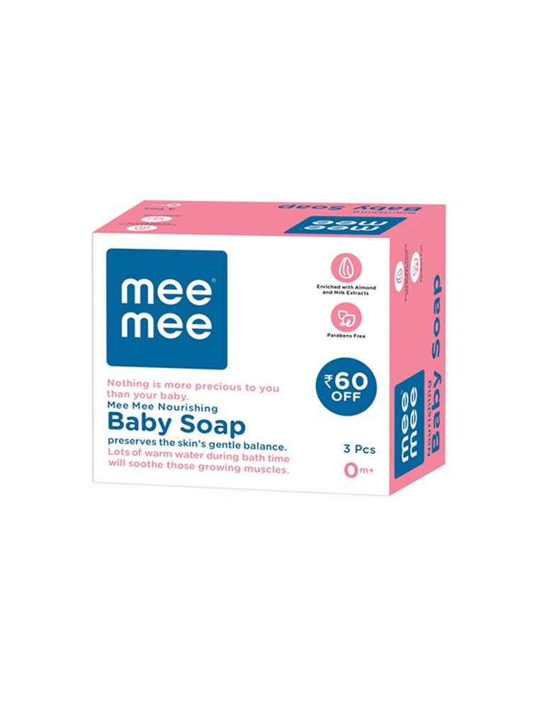 Mee Mee Baby Soap 75 g (Pack of 3) | Bathing Bar Infused with Chamomile, Olive, Almond Oil & Milk Extracts | Dermatologist Tested for Soft Skin | Tear-Free, Paraben-Free Formula - Image 2