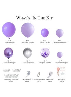 Y&D Party Decorations, 140 Pcs Butterfly Birthday Decorations Set, Purple Balloons Arch Garland Kit, Supplies Banners, Confetti Foil for Girl  - Image 4