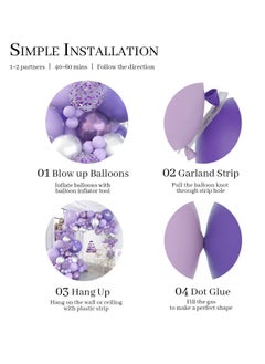 Y&D Party Decorations, 140 Pcs Butterfly Birthday Decorations Set, Purple Balloons Arch Garland Kit, Supplies Banners, Confetti Foil for Girl  - Image 5