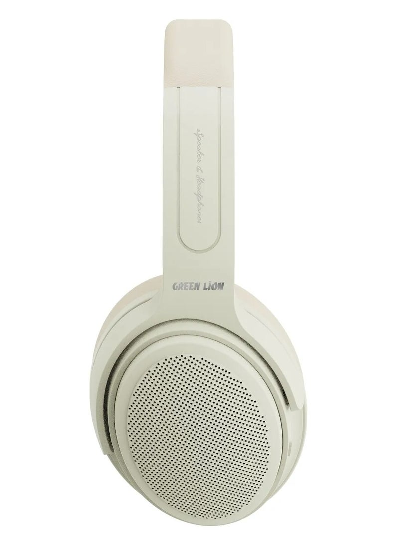 GREEN LION SOUNDFLEX 2-in-1 Headphones and Speaker / Wireless on Ear Headphones / Headphone Playtime: 30-40 Hrs / Speaker Playtime: 10 Hrs / Pure Bass / Foldable Design - Cream - Image 3