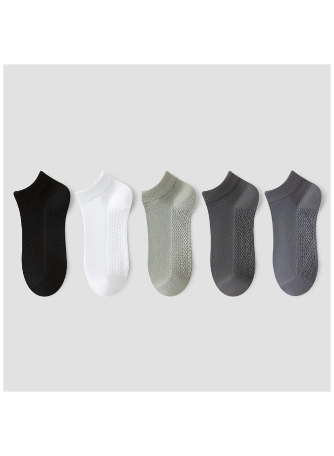 5 Pairs Breathable Mesh Cotton Ankle Socks for Men Women 