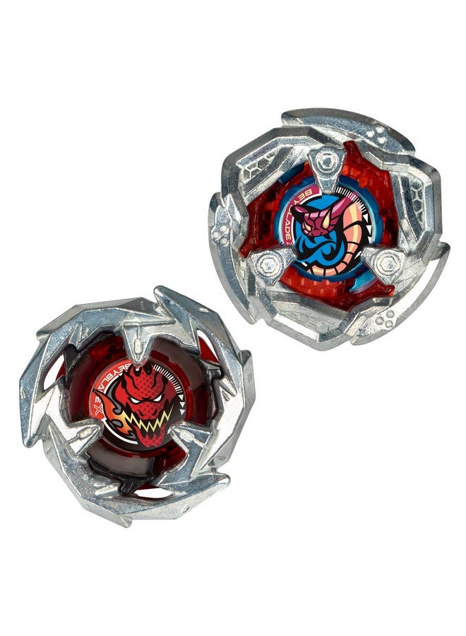 BeyBlade مجموعة بيبلايد إكس تايل فايبر 5-80O وسيف دران 3-60F مزدوجة مع 2 قمة دوارة لليمين؛ ألعاب قتال للأطفال من عمر 8 سنوات - Image 2