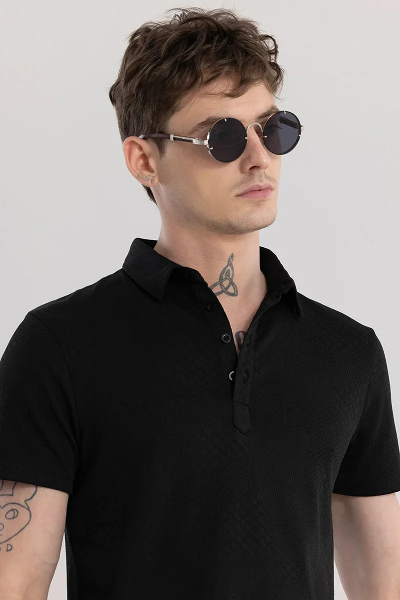 Snitch Black Meteor Black Polo T-Shirt for Men | Best Price UAE