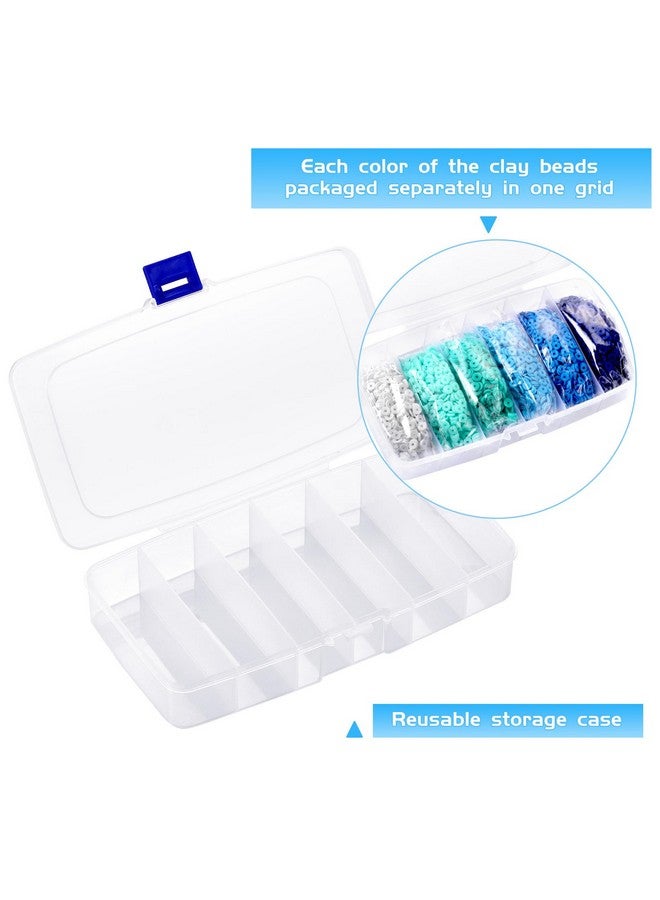 Funtopia 6000 Pcs Blue Clay Beads For Bracelets Making Heishi Beads Polymer Clay Beads Flat Round Disc Clay Beads For Jewelry Making (6Mm) - Image 3