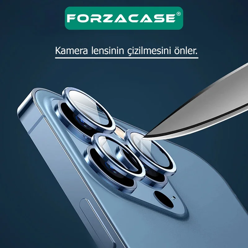 فورزاكاس Camera Glass Lens Protective Ring Set Compatible with iPhone 16 Pro Max - FC381