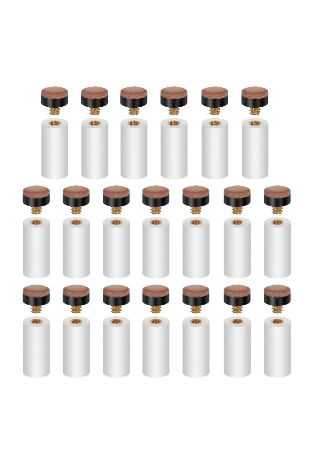 Generic Billiard Pool Cue Tips, 20 Pcs 13mm White Pool Cue Tips Replacement Kit, Screw on Cue Tips Hard Leather Replacement (Brown)  - Image 1