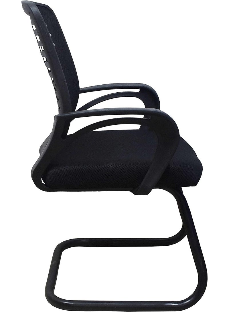 Medical Mesh Office Waiting Chair – Black Ergonomic Guest Chair with Breathable Backrest, Durable Metal Frame & Comfortable Seating for Clinics, Offices & Reception Areas - Image 4