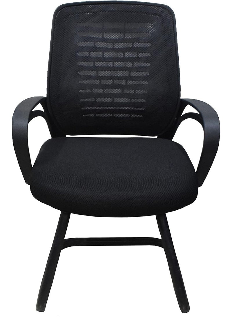 Medical Mesh Office Waiting Chair – Black Ergonomic Guest Chair with Breathable Backrest, Durable Metal Frame & Comfortable Seating for Clinics, Offices & Reception Areas - Image 3
