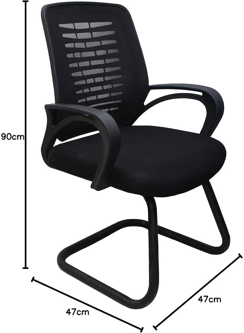 Medical Mesh Office Waiting Chair – Black Ergonomic Guest Chair with Breathable Backrest, Durable Metal Frame & Comfortable Seating for Clinics, Offices & Reception Areas - Image 2