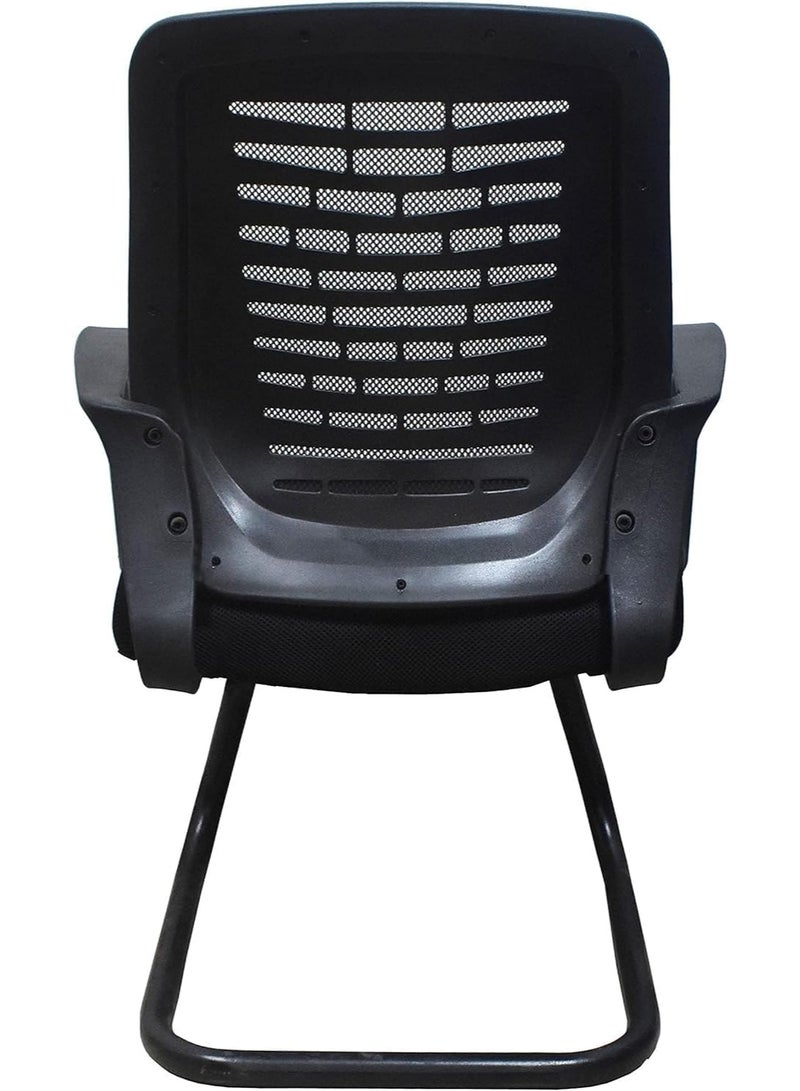 Medical Mesh Office Waiting Chair – Black Ergonomic Guest Chair with Breathable Backrest, Durable Metal Frame & Comfortable Seating for Clinics, Offices & Reception Areas - Image 5