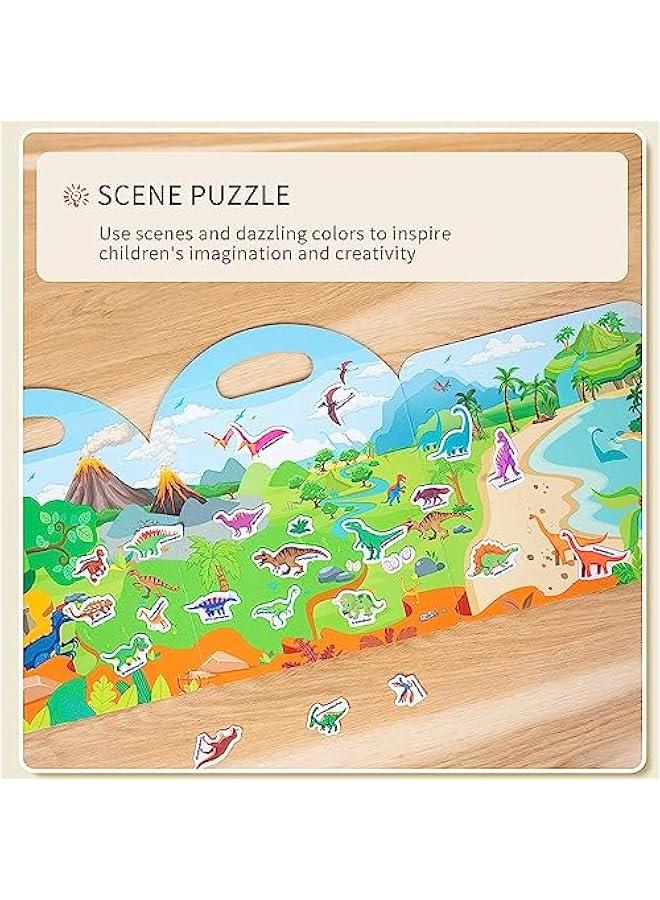 MIXDE Kids Montessori Busy Book,Portable Jelly Sticker Quiet Book for Toddlers,Preschool Learning Activities Travel Toys (Dinosaurs) - Image 5
