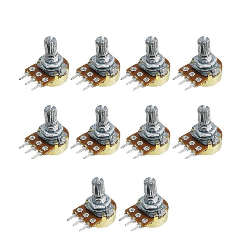 Comimark 10Pcs WH148 Type B10K Ohm Linear Taper Rotary Potentiometer Panel Pot 3 Pin - Image 1