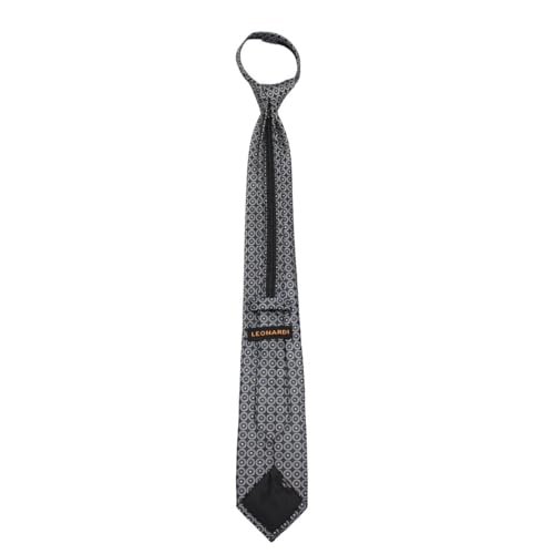 LEONARDI Men’s Formal Zipper tie | Handmade | Microfiber | Standard Size | Premium fabric | Superior Zip | Packaging - Folder | Colour - Black -1 tie (Set of 1) - Image 3