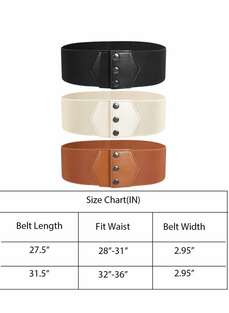 Excefore حزام نسائي عريض مرن بحزمة 3 للفساتين - Image 5