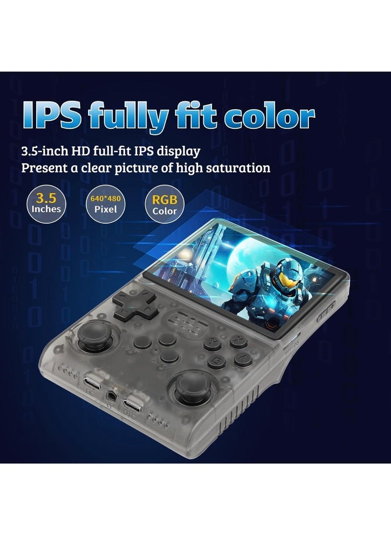 Handheld Retro R40S Pro Game Console Linux System With 256G TF Card, 30000+ Games, Retro Video Game Console 3.5 Inch IPS Full-View HD Screen BLACK  - Image 2