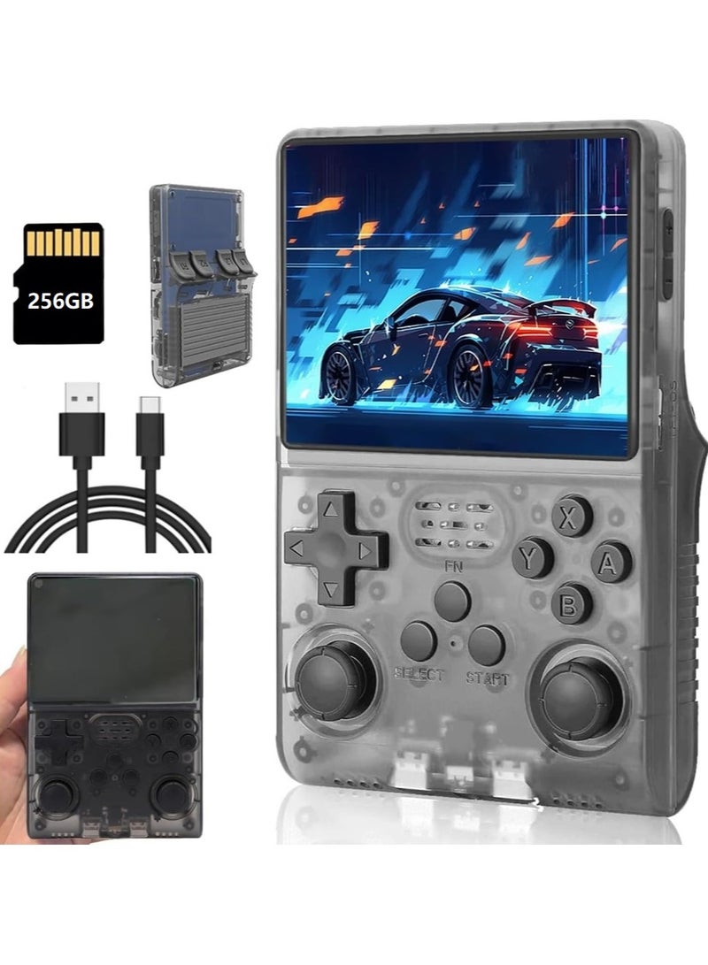 Handheld Retro R40S Pro Game Console Linux System With 256G TF Card, 30000+ Games, Retro Video Game Console 3.5 Inch IPS Full-View HD Screen BLACK  - Image 1