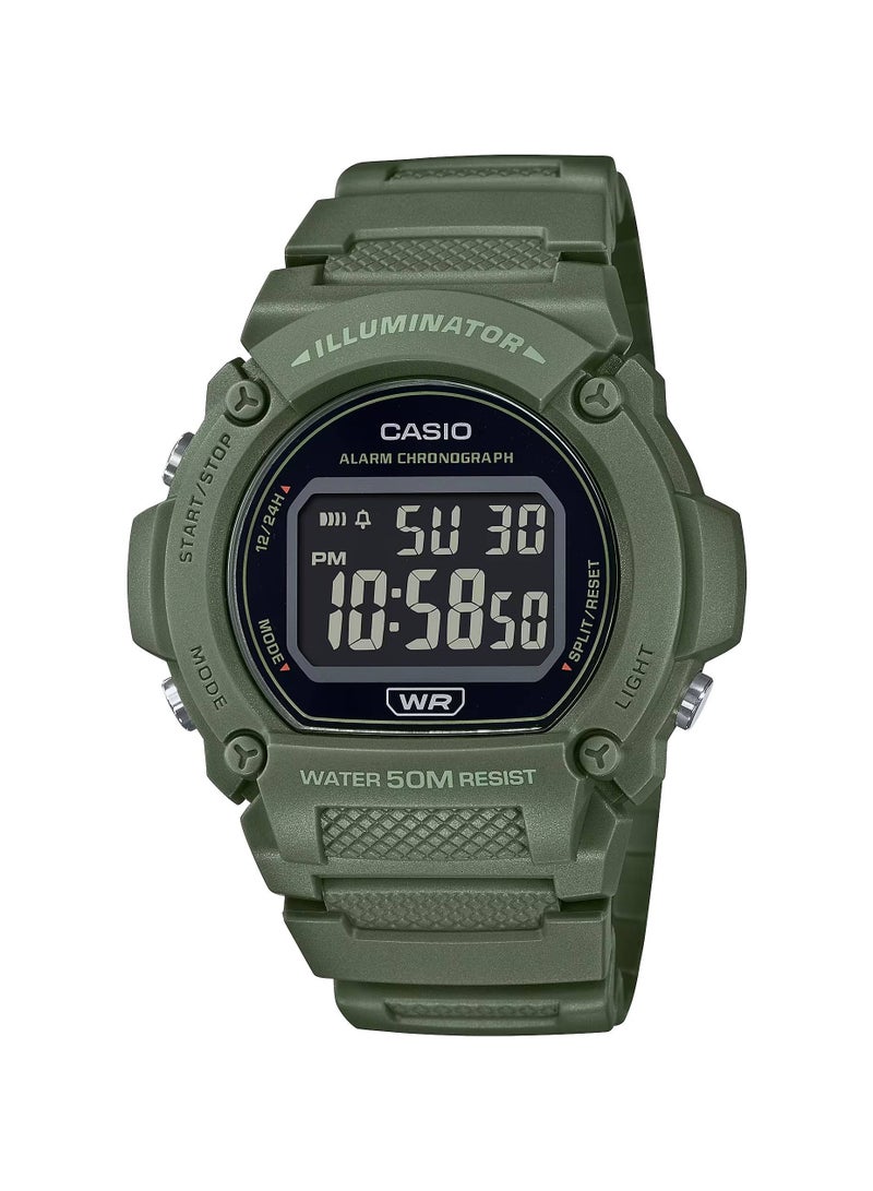 CASIO Digital Green Resin Band Watch W-219HC-3BVDF - Image 1