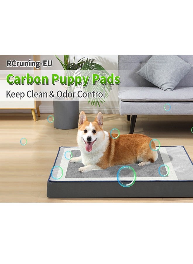 Generic - Disposable Underpads Dog Pads and Puppy  Training Pee Pads, Pet Training and Puppy Pads Pee Pads with Activated Bamboo Charcoal Super Absorbent, Waterproof, Quick Dry, 6 Layers Leak-Proof and Odor Control for a Fresh Environment for Puppies Dogs and Pets Training , Absorbent Pee Pads for Dogs Super Absorbent & Leak-Proof, - Image 1