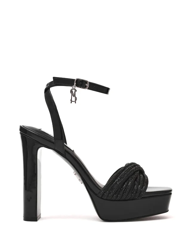 Nani Black Women's Embellished Platform Sandals