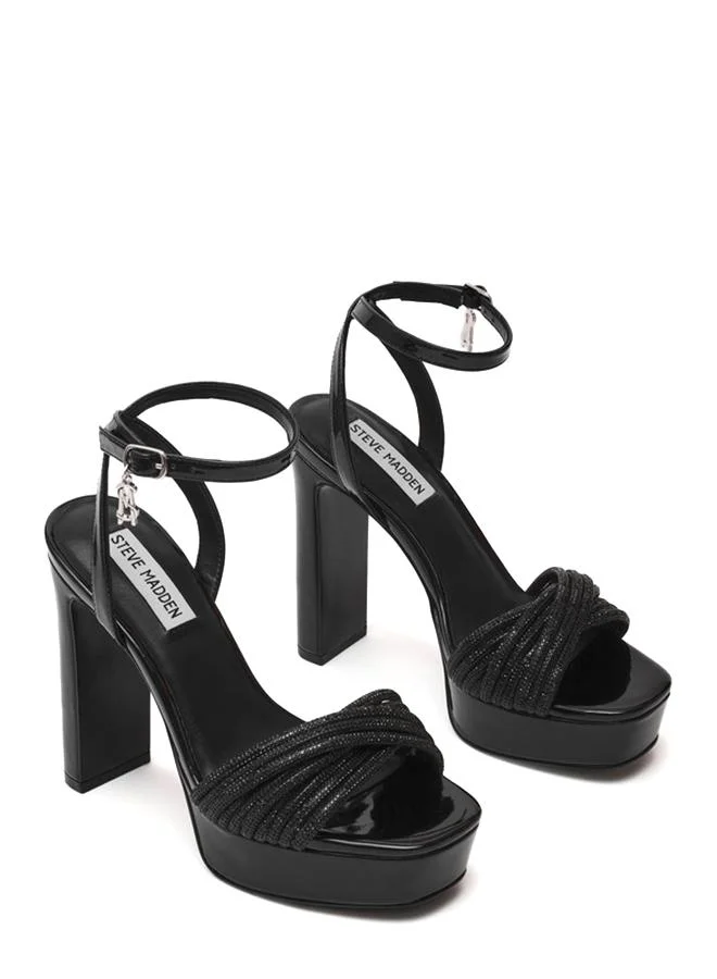 ستيف مادن Nani Black Women's Embellished Platform Sandals