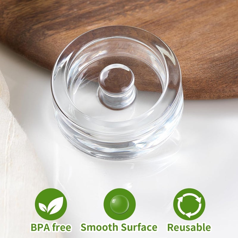 Mfacoy 4-Pack of Fermentation Glass Weights with Easy Grip Handle for Great Wide Mouth Canning Mason Jars, Pickling Sourkrout Kraut Glass Weight Fermentation Kit with Easy Grip Handle, Dishwasher Safe - Image 5