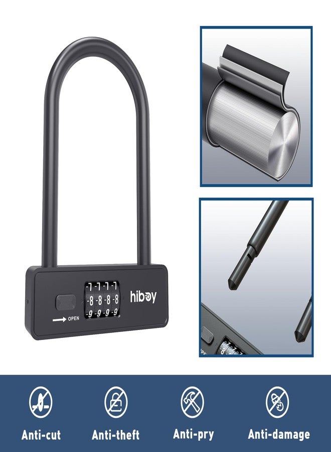 Hiboy Bike Combination U-Lock, Anti-Theft Security Bicycle Lock with Mounting Bracket, 10mm Steel Shackle U-Lock for Scooters & Bikes - Image 4