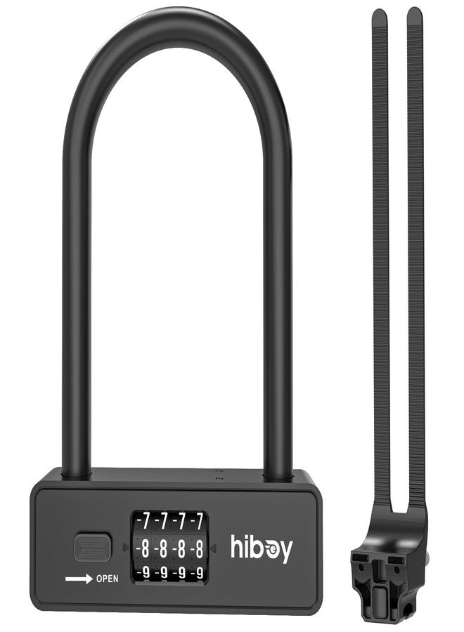 Hiboy Bike Combination U-Lock, Anti-Theft Security Bicycle Lock with Mounting Bracket, 10mm Steel Shackle U-Lock for Scooters & Bikes - Image 1